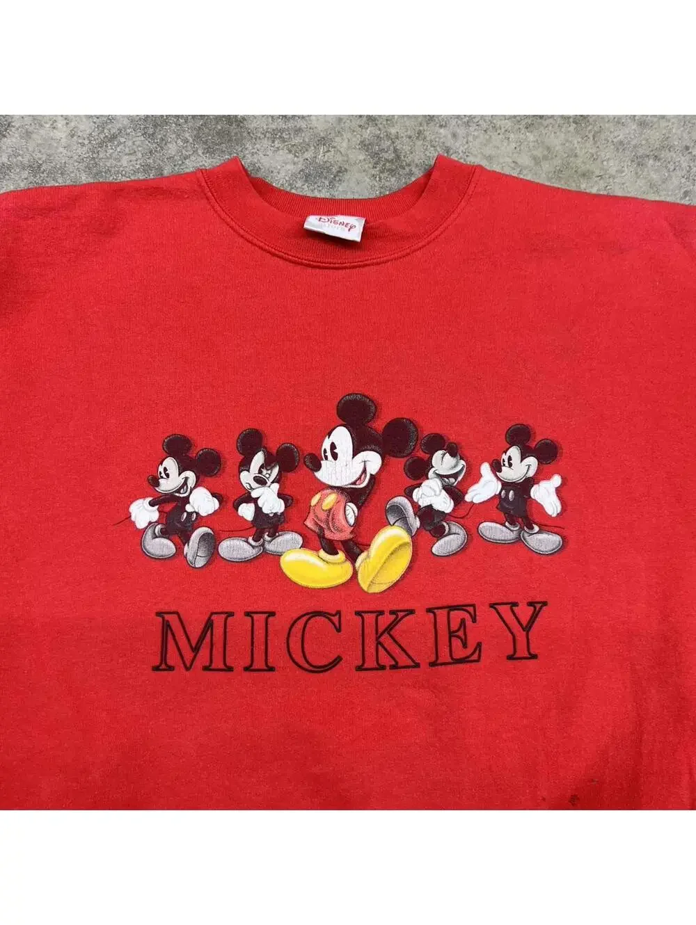 vintage mickey mouse disney red spell out crewneck size xl